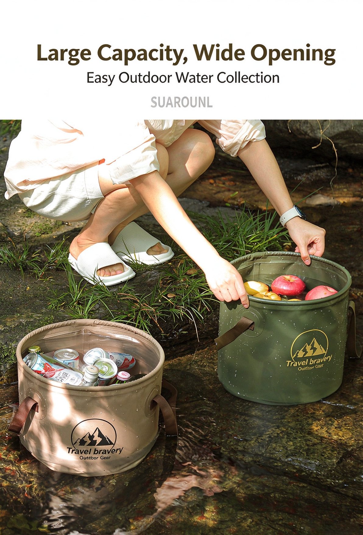 Portable Folding Water Bucket for Outdoor Camping