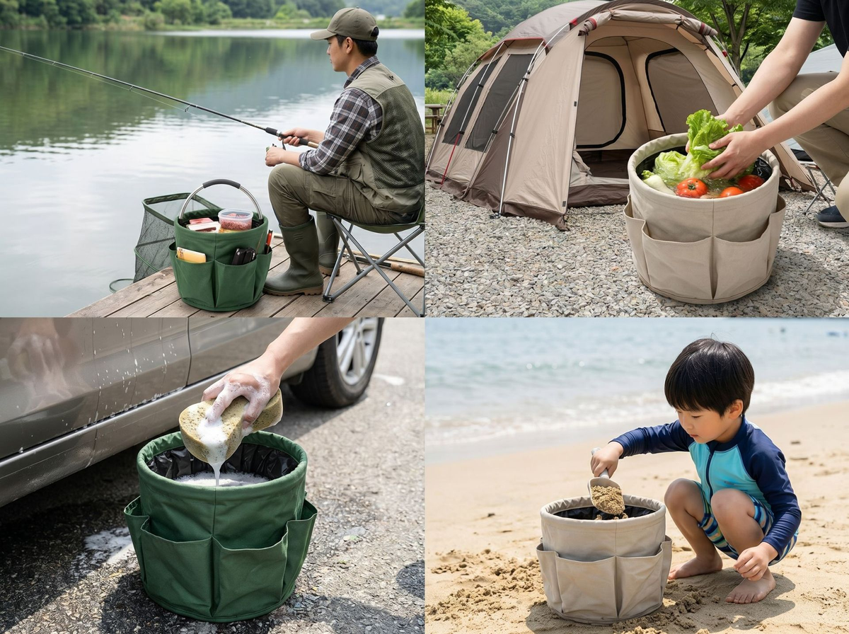 Portable, Large-Capacity Foldable Outdoor Water Bucket – Ideal for Travel, Laundry, Washing Produce, Camping, Picnics, and Fishing