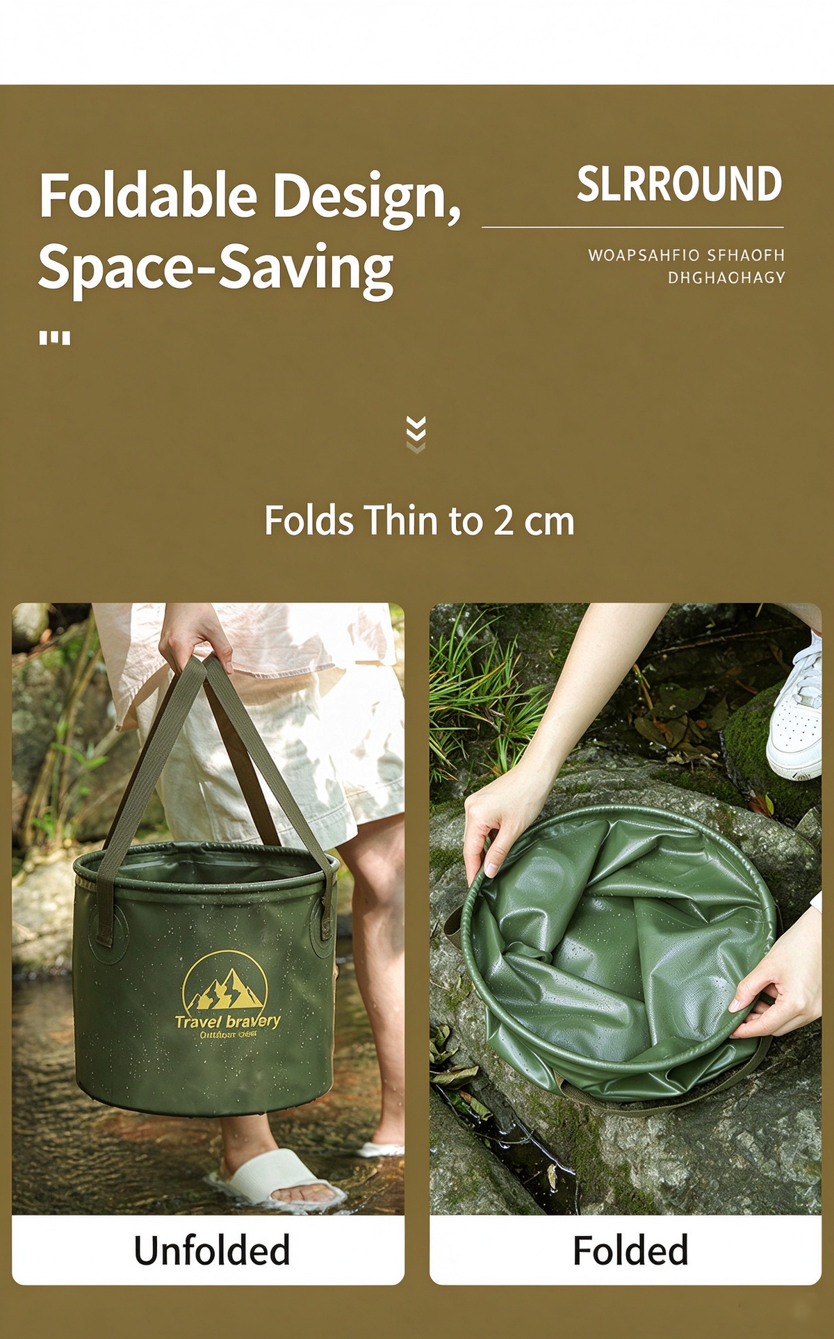 Portable Folding Water Bucket for Outdoor Camping