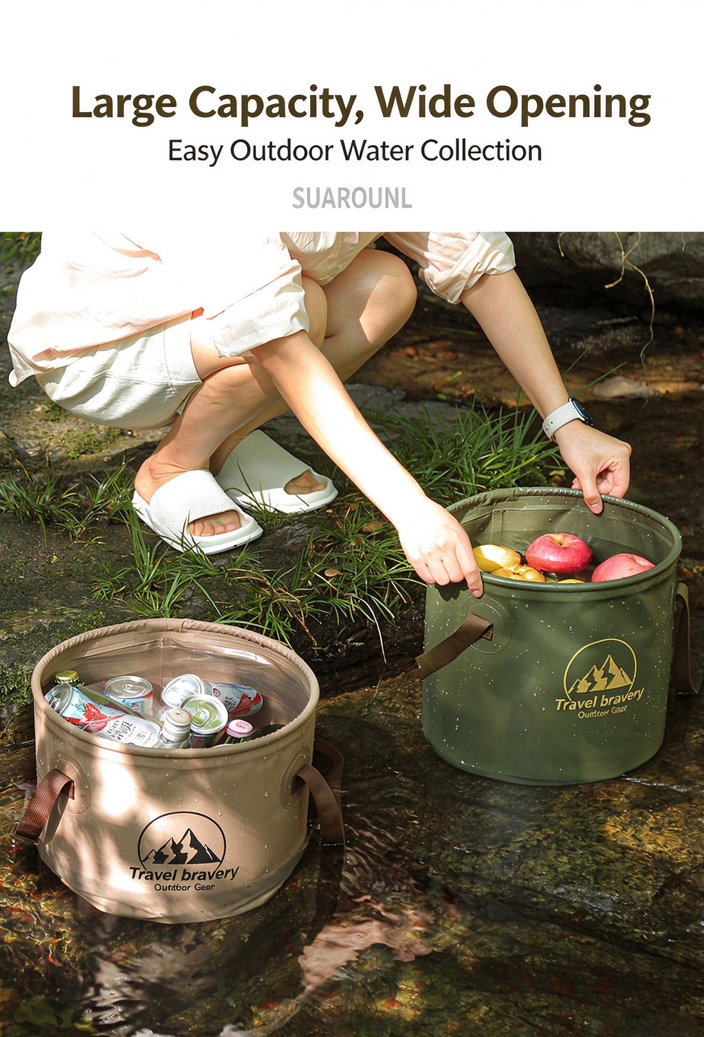 Portable Folding Water Bucket for Outdoor Camping
