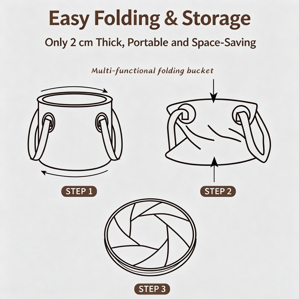 Portable Folding Water Bucket for Outdoor Camping