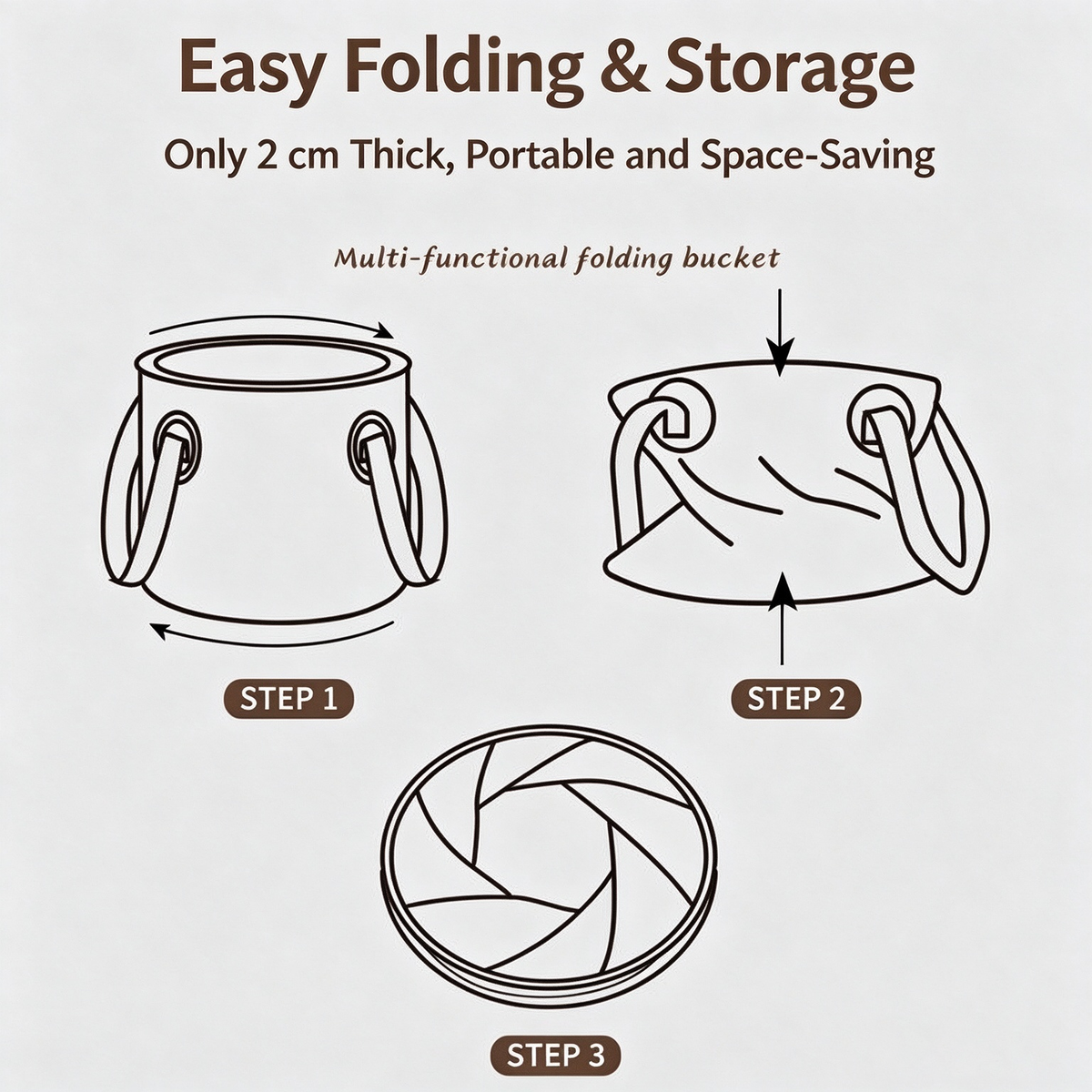 Portable Folding Water Bucket for Outdoor Camping