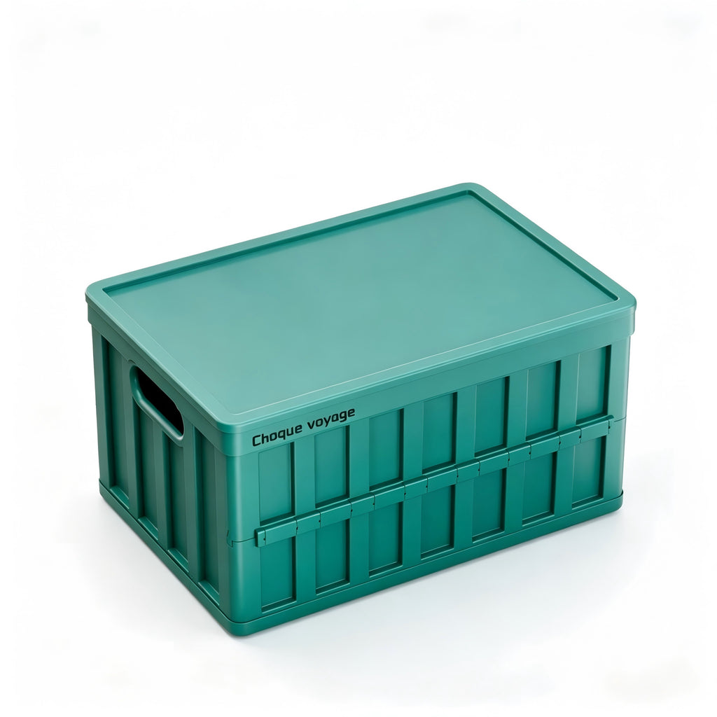 Large-Capacity Foldable Plastic Storage Crate with Lid – Doubles as a Tabletop; Ideal for Home Organization and Outdoor Camping