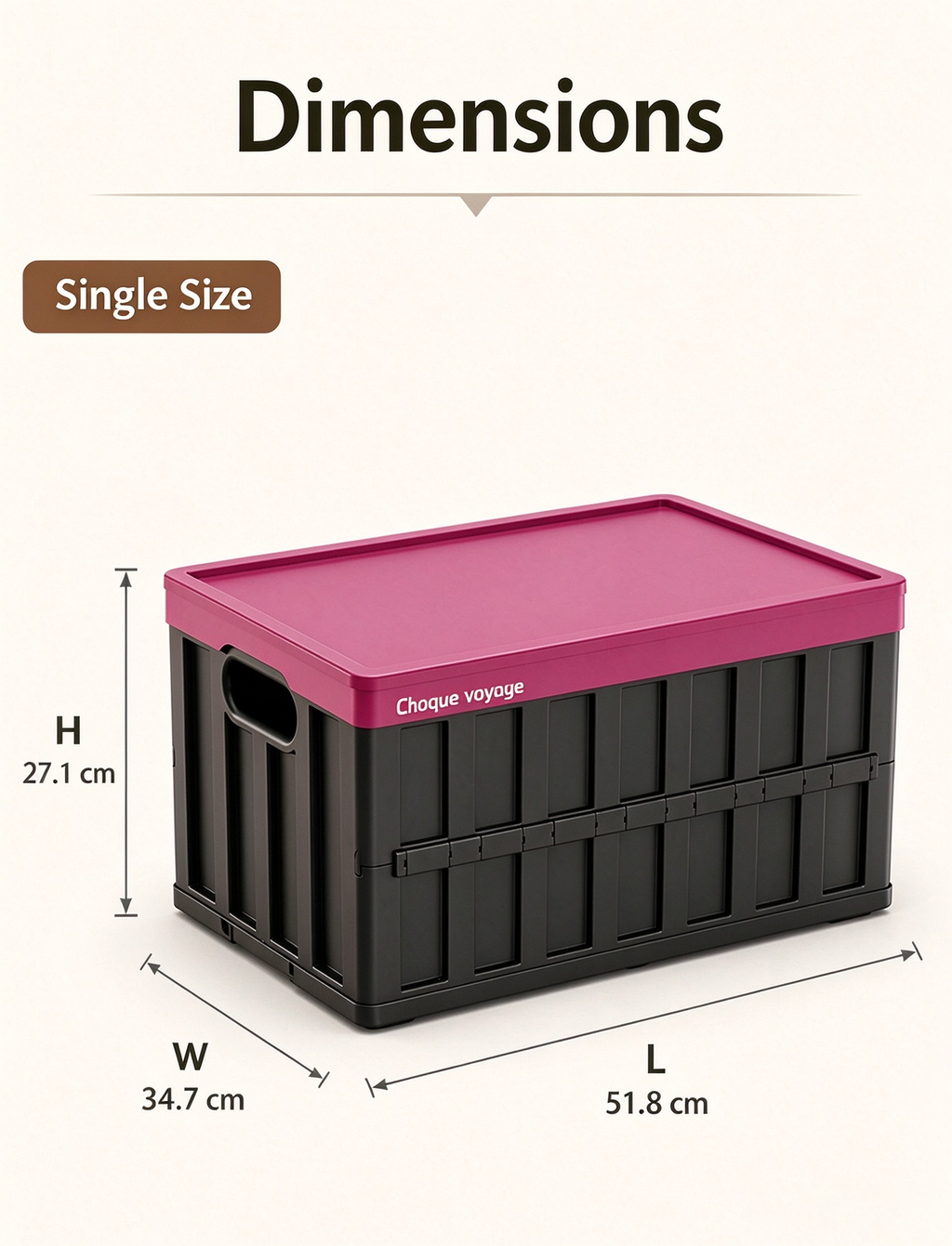 Large-Capacity Foldable Plastic Storage Crate with Lid – Doubles as a Tabletop; Ideal for Home Organization and Outdoor Camping