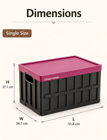 Large-Capacity Foldable Plastic Storage Crate with Lid – Doubles as a Tabletop; Ideal for Home Organization and Outdoor Camping