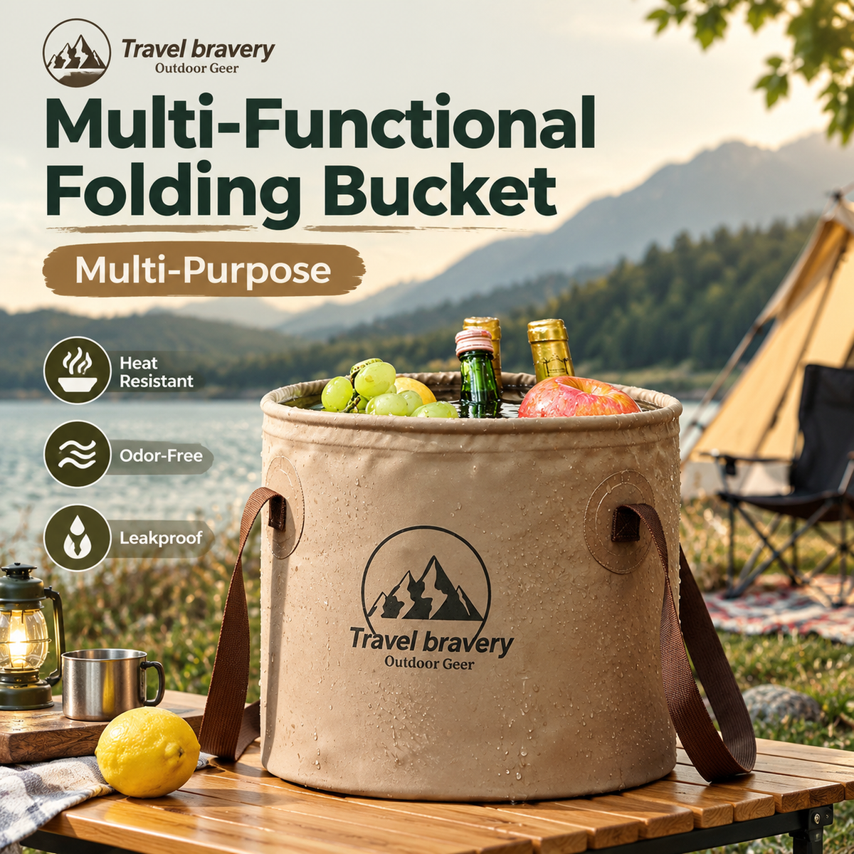 Portable Folding Water Bucket for Outdoor Camping